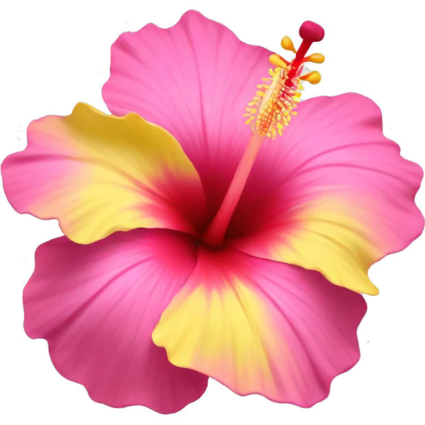 yellow and pink hibiscus flower emoji