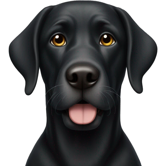 realistic black lab with a scruffy grey beard and eyebrows emoji