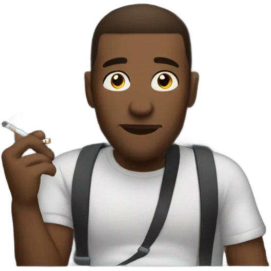 male in car interior smoking emoji