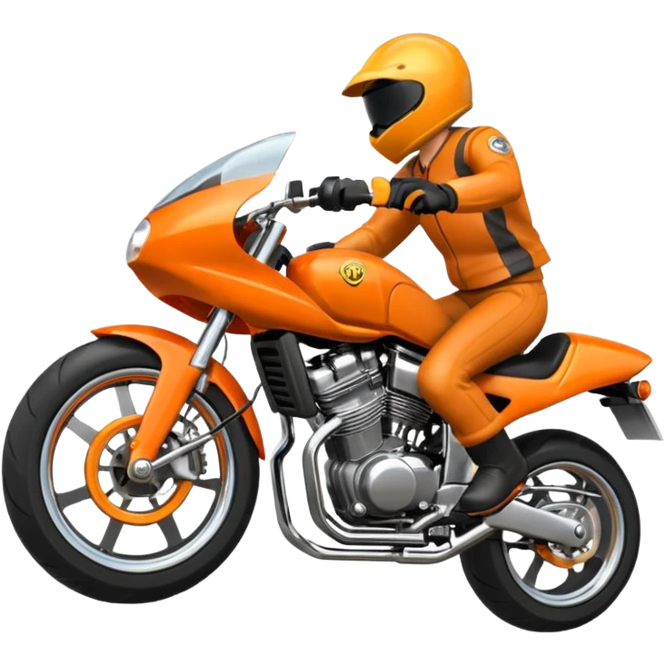Orange Motorcycle wheelie emoji