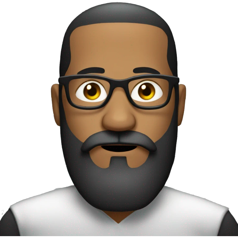Man with black glasses and a full beard in mustache in jail emoji