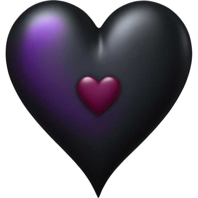 black gothic heart with burgundy or purple  emoji
