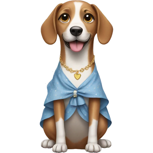 Dog wearing a dress emoji