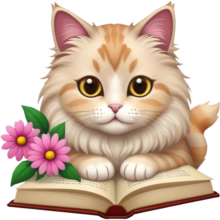 cat flower book  emoji