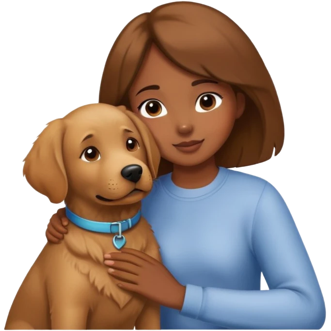 Labrador dog and girl emoji