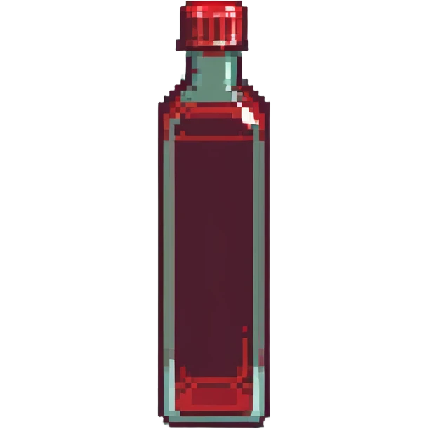 health potion, square bottle, deep red liquid, simple highlights emoji