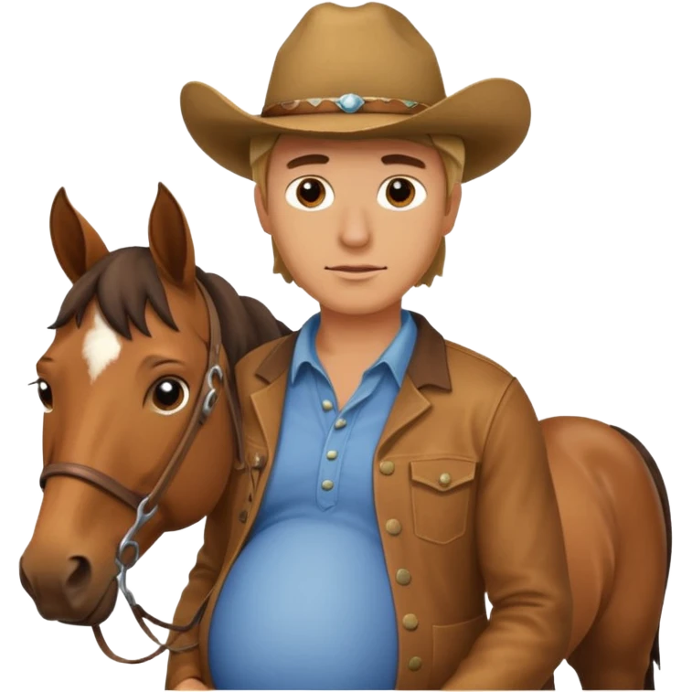 pregnant man  near horse emoji