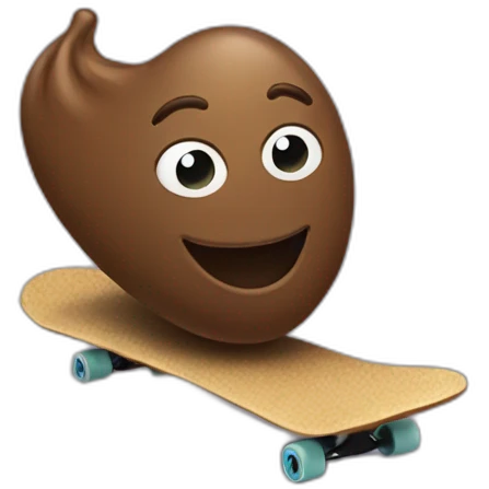 A poop skateboarding emoji