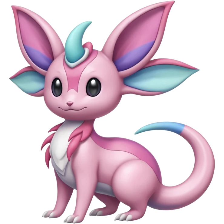 Pastel Colorful Glossy Smooth Soft Shiny Celestial Crescent Lunar Shiny Glossy Lumine Stellar Rattata-Cresselia-Milotic-Sylveon-Lunala-Noibat-Espeon-Purrloin-Fakemon-hybrid-creature (full body) emoji