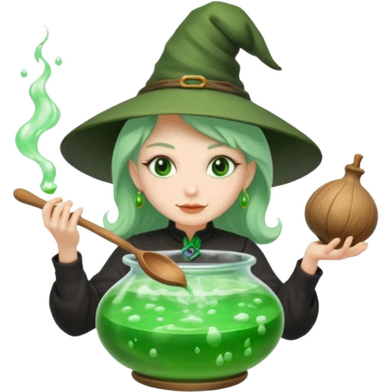 green witch cooking potion emoji