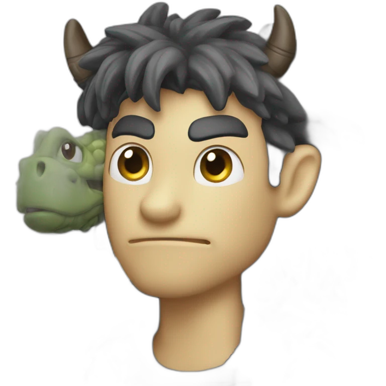 fermier noir qui chevauche un dragon emoji