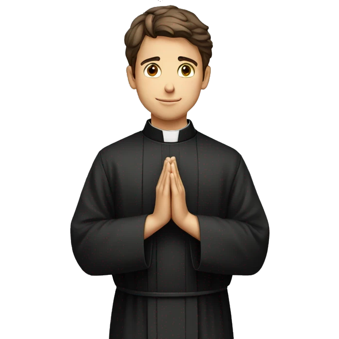 The Young italian Priest in prayer emoji