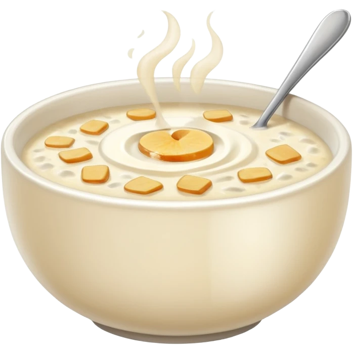 bowl of hot porridge with steam emoji