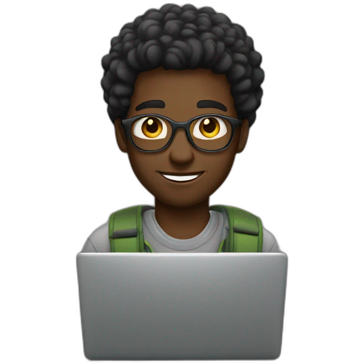 Black Guy Laptop emoji