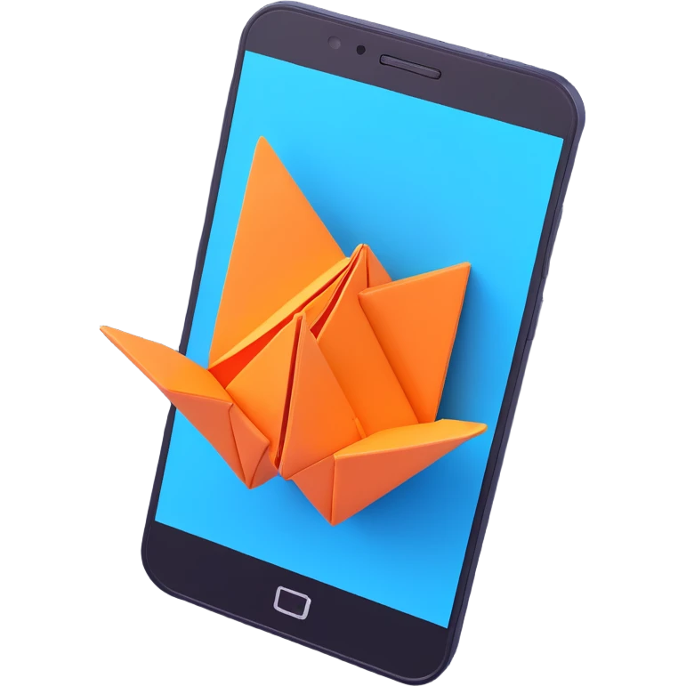 Un smartphone origami emoji