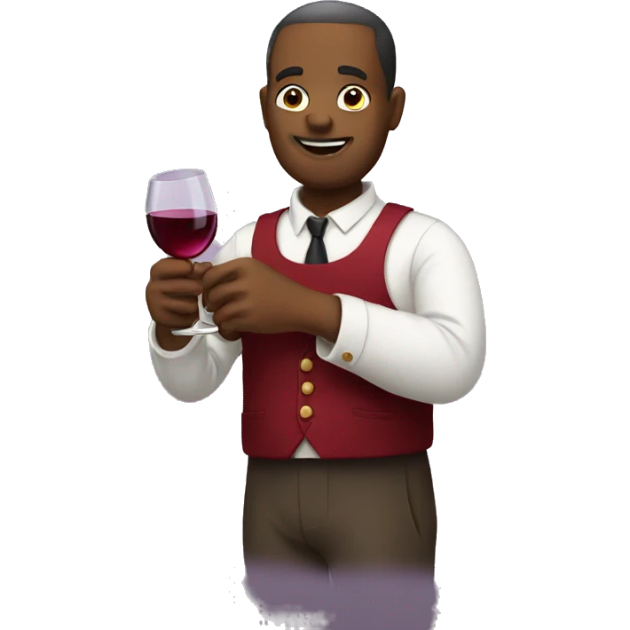 Emoji holding wine emoji