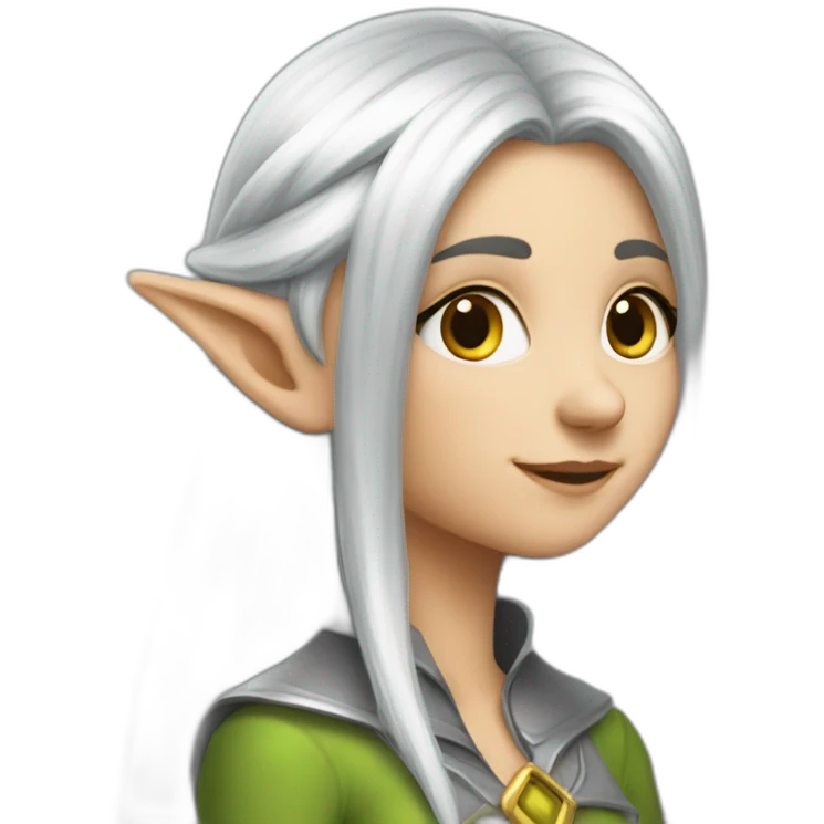 silver-hair-shy-kind-elf-girl emoji