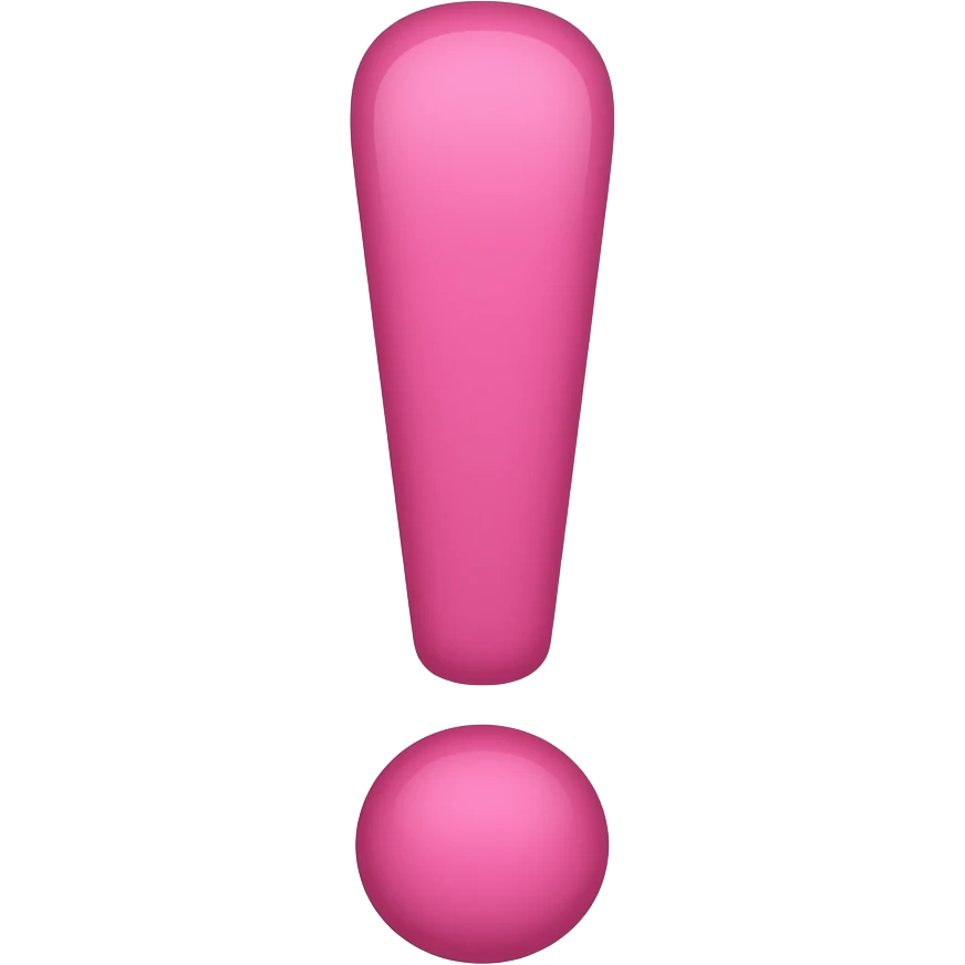 Pink explanation point emoji