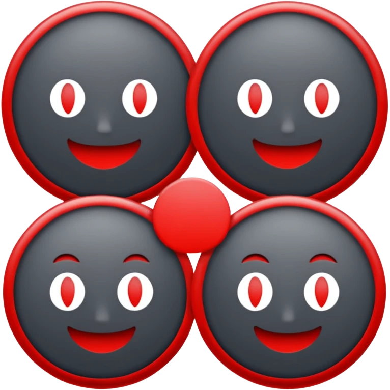 Create a font style for an FM radio station. Use dark gray and red colors. On one side, include a circle to fit the media outlet's logo. emoji