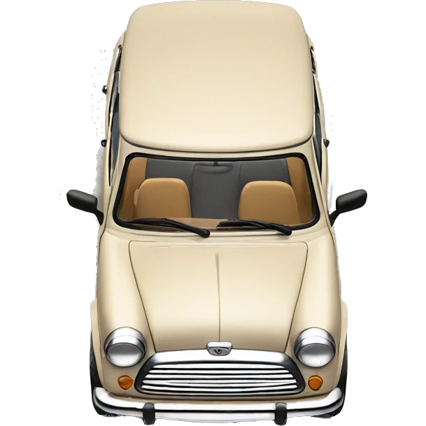 car (brand: mini, colour: beige) emoji