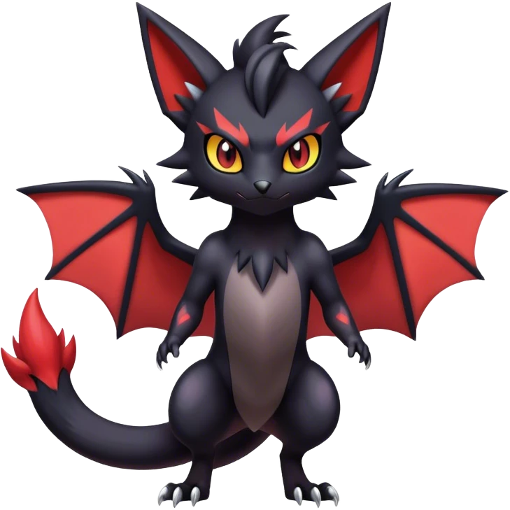 Edgy Cute Cool Kawaii Litten-Noivern-Zoroark-Noibat-Pokemon Full Body  emoji