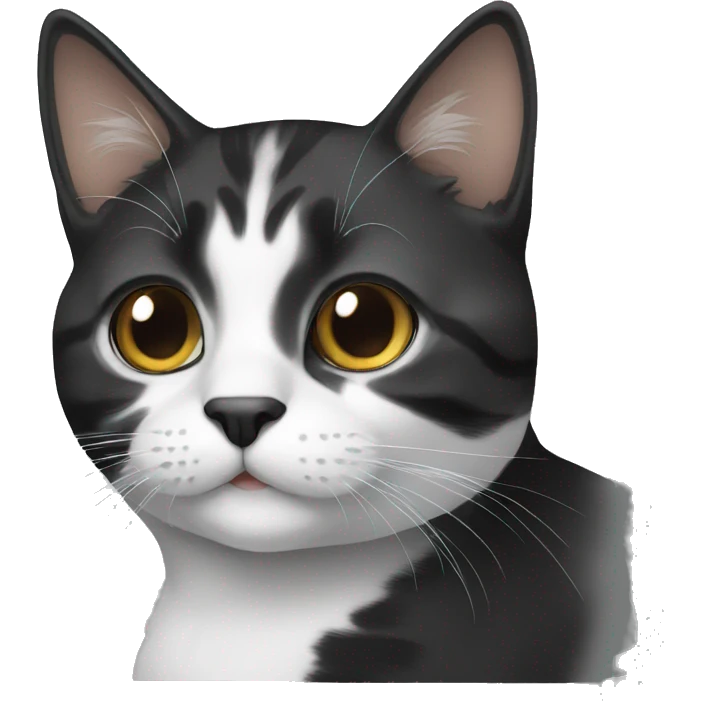 Cat black and White  emoji