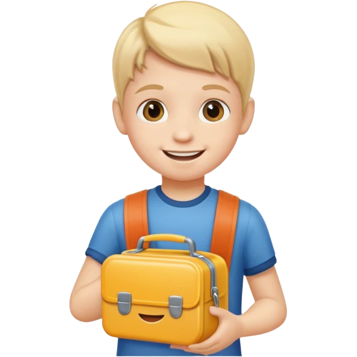 child with lunchbox emoji
