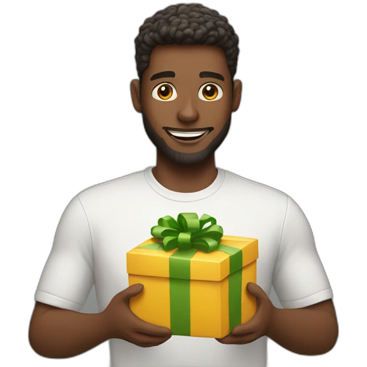 white man opening gift emoji