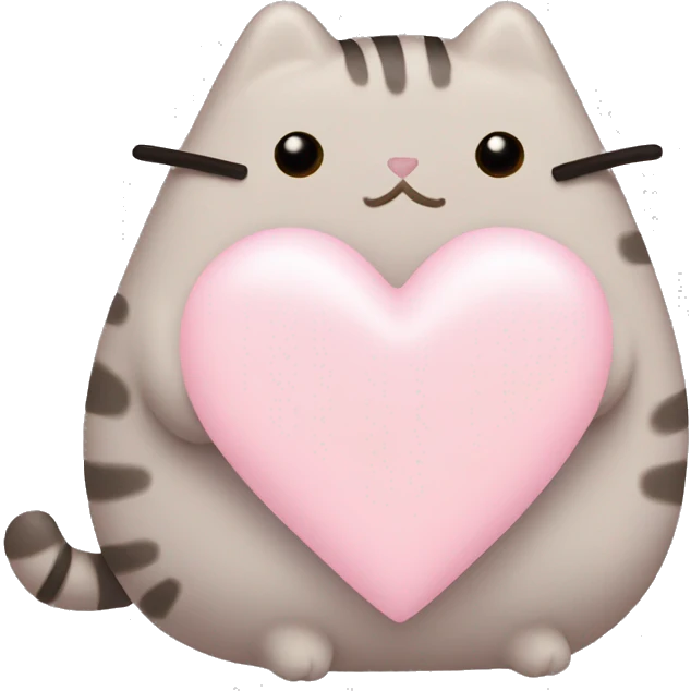 pusheen light pink heart emoji