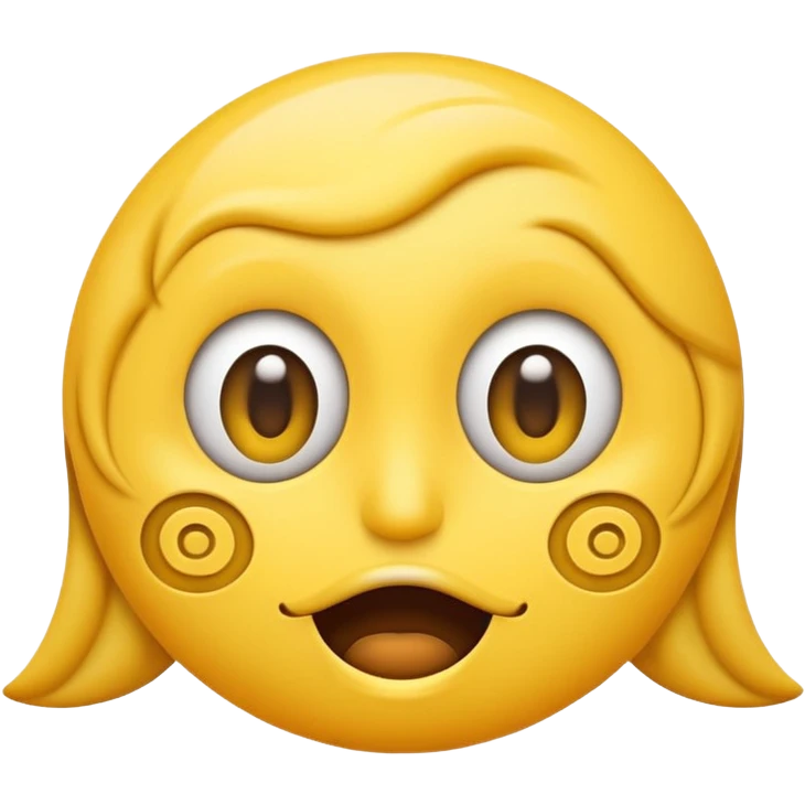an emoji face with a straight line mouth and swirly eyes  emoji