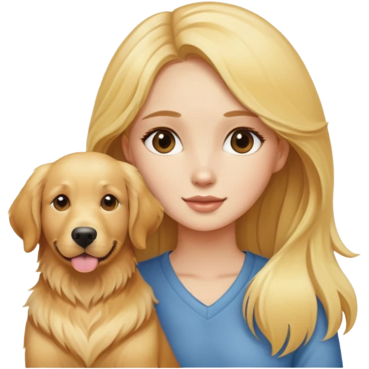 blonde girl with gold retriver emoji