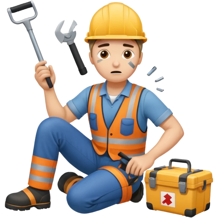 para una capacitacion, necesito una imagen animada que represente un accidente de trabajo emoji