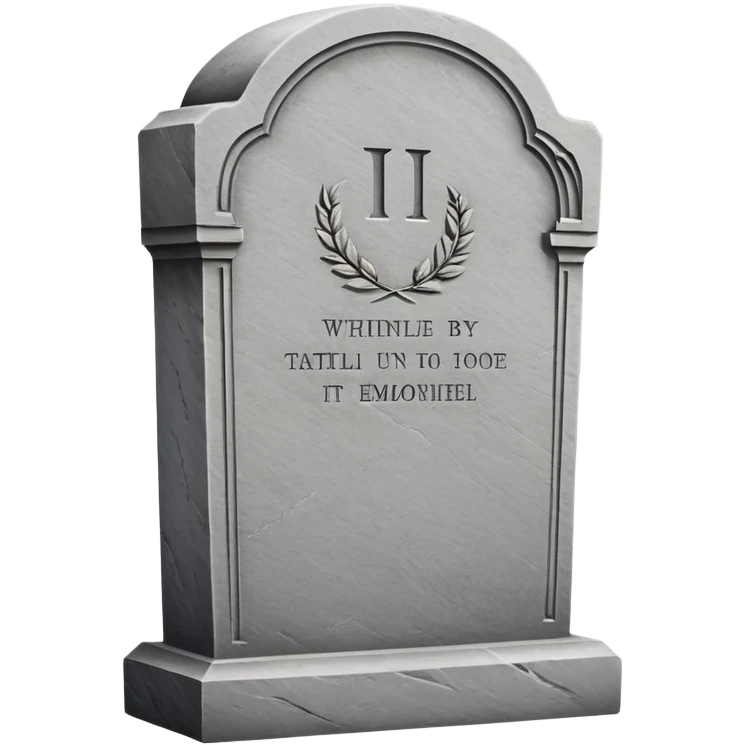 gravestone in cemetery with engraved text emoji