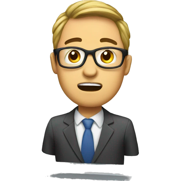reporter cartoon breaking news on screen window emoji