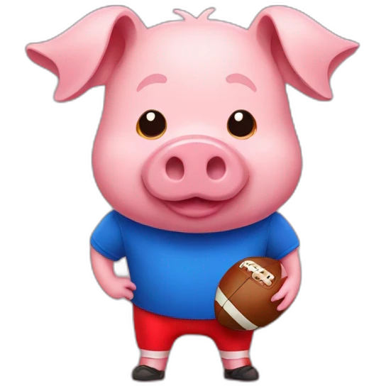 pig with red football tshirt emoji