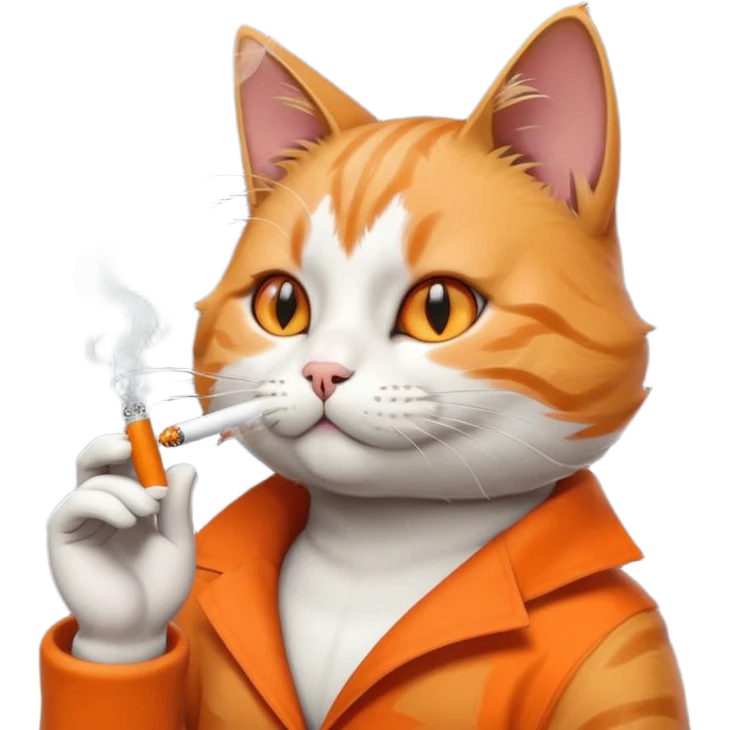 cat smoking cigarette emoji