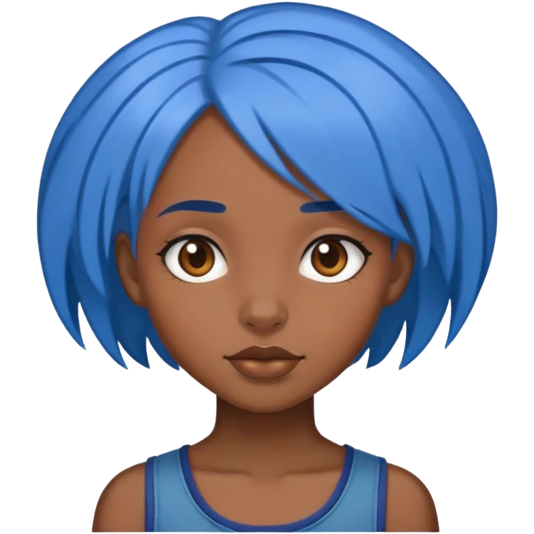 Black girl with blue hair emoji