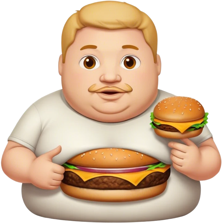 fat dude with burger emoji