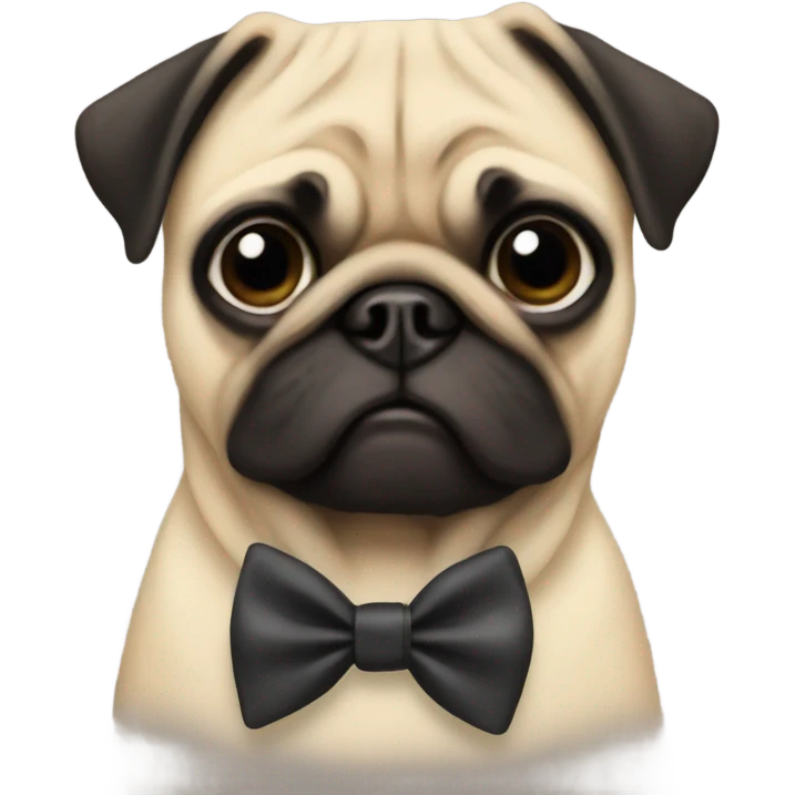 Pug with bow tie emoji