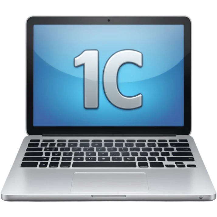 laptop with “1C” on the screen emoji