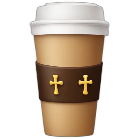 Coffee with 3 roman crosses emoji