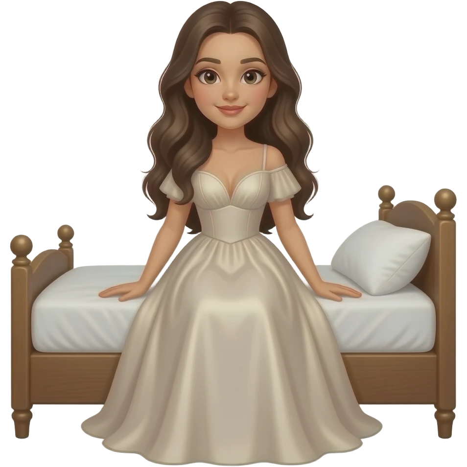 Brunette woman in gown with long flowing hair tied up to bedpost like illustration from The Highwayman poem by Alfred Noyes emoji