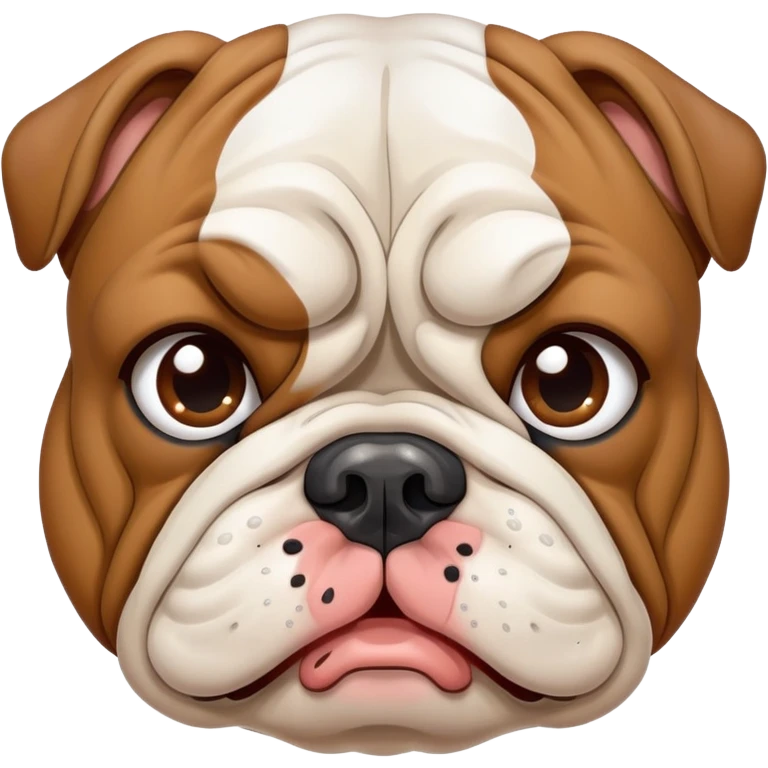 Sad Bulldog with a tear  emoji