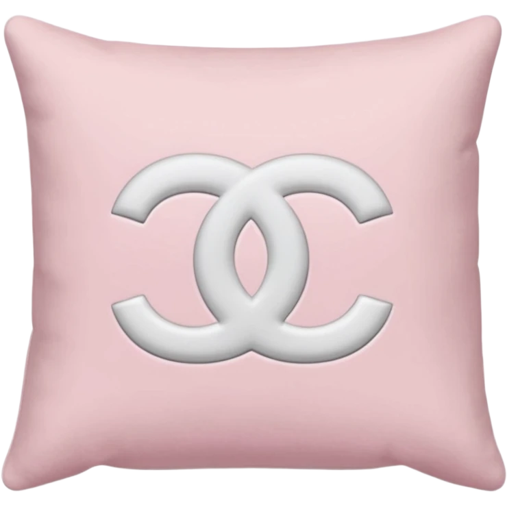 Light pastel pink and white Chanel pillow emoji