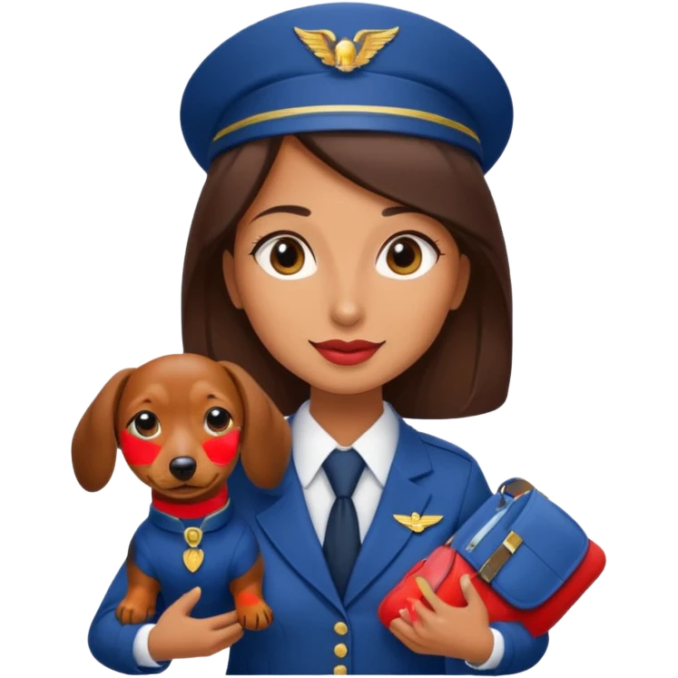 Flight attendant with dachshund emoji