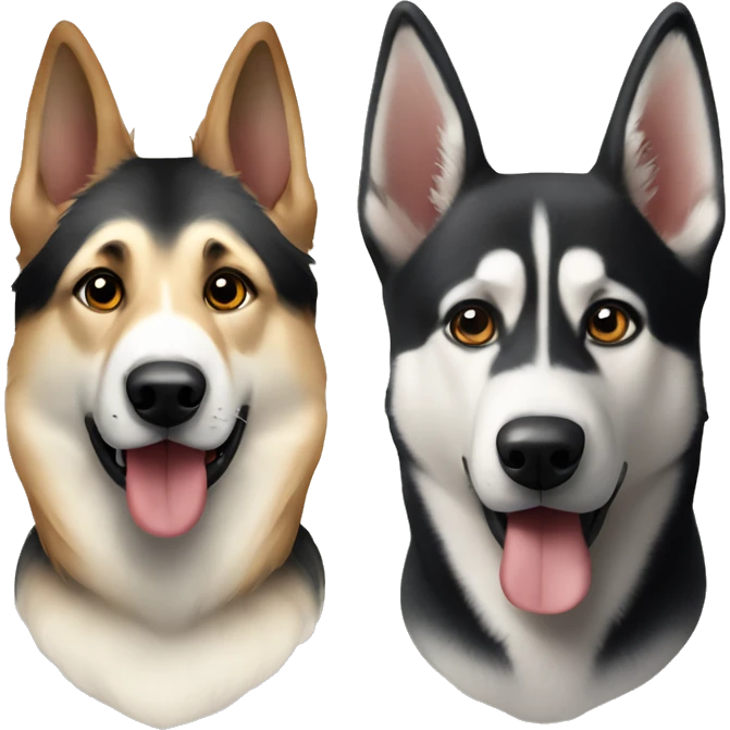 German shepherd and husky emoji