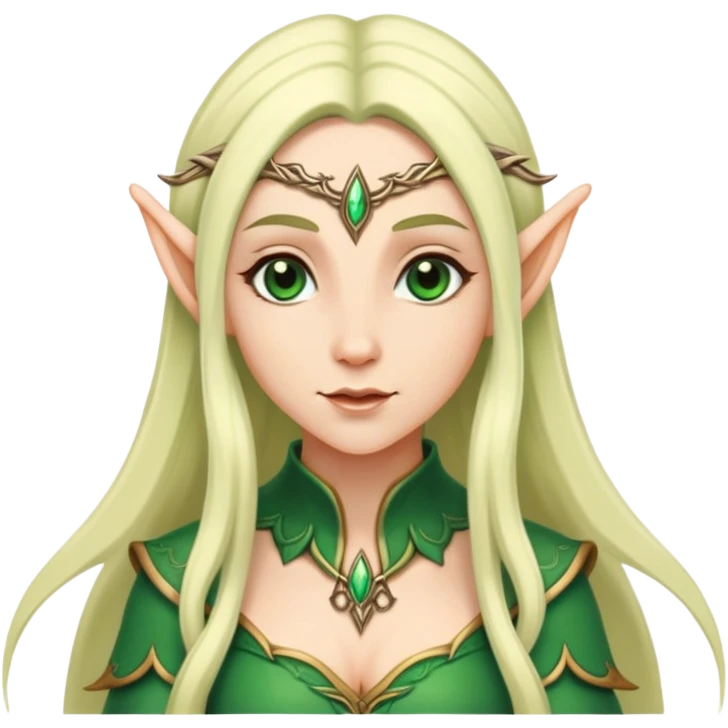female elf with pointed ears and long hair emoji
