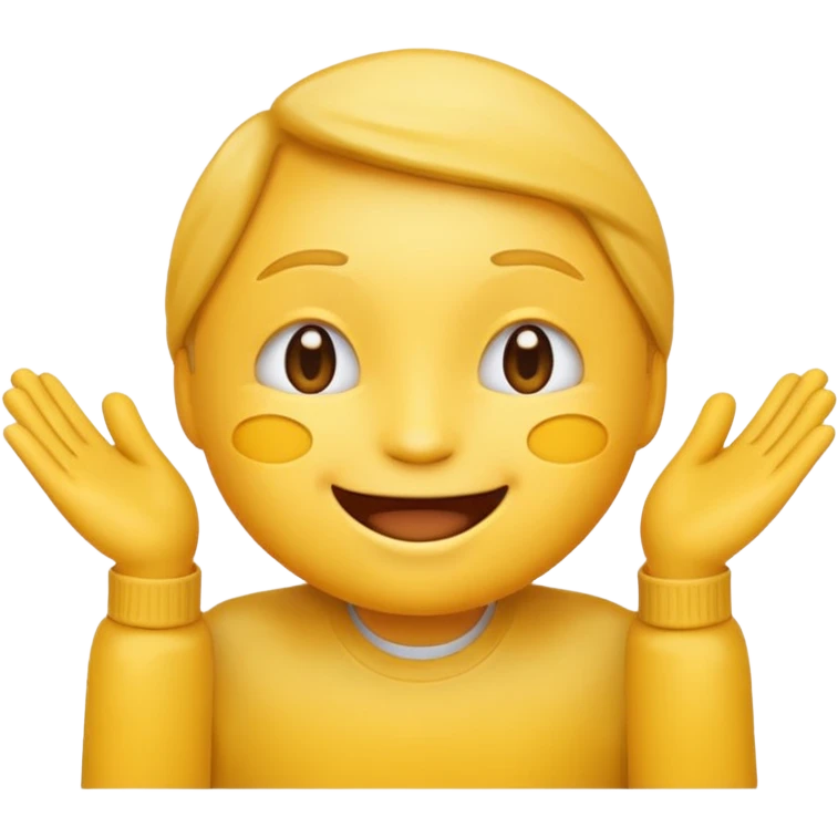 Face with person giving themselves a high five. use the standard yellow emoji with hands should be touching with visual showing a clap emoji