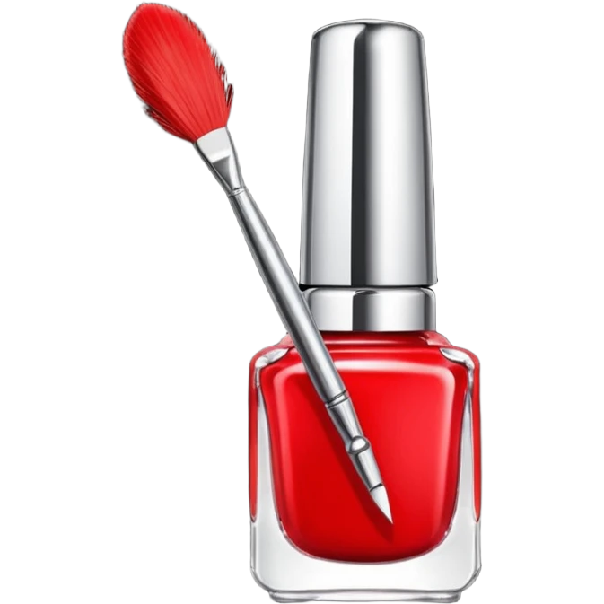 open nail polish bottle with brush inside emoji