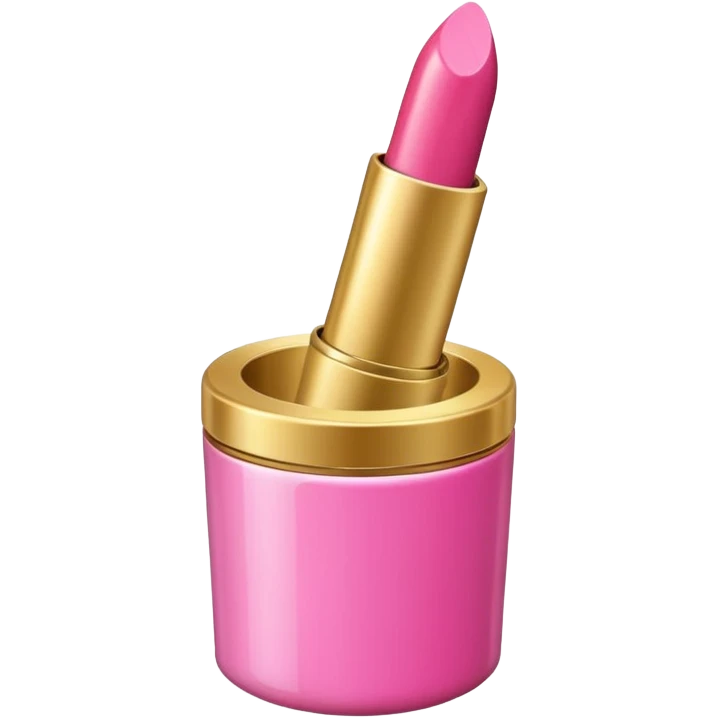 REALISTIC pink lipstick, gold container emoji